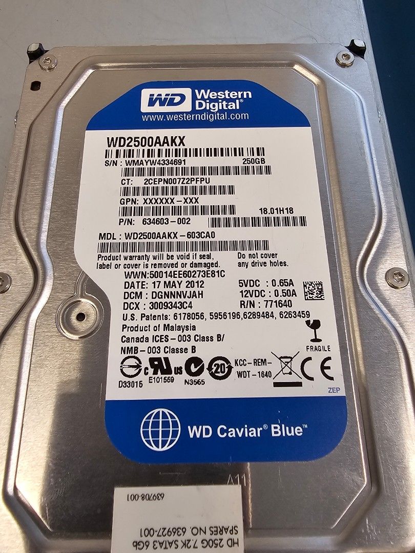 WD 250GB, 1TB and 3TB hard drive63222784961795117