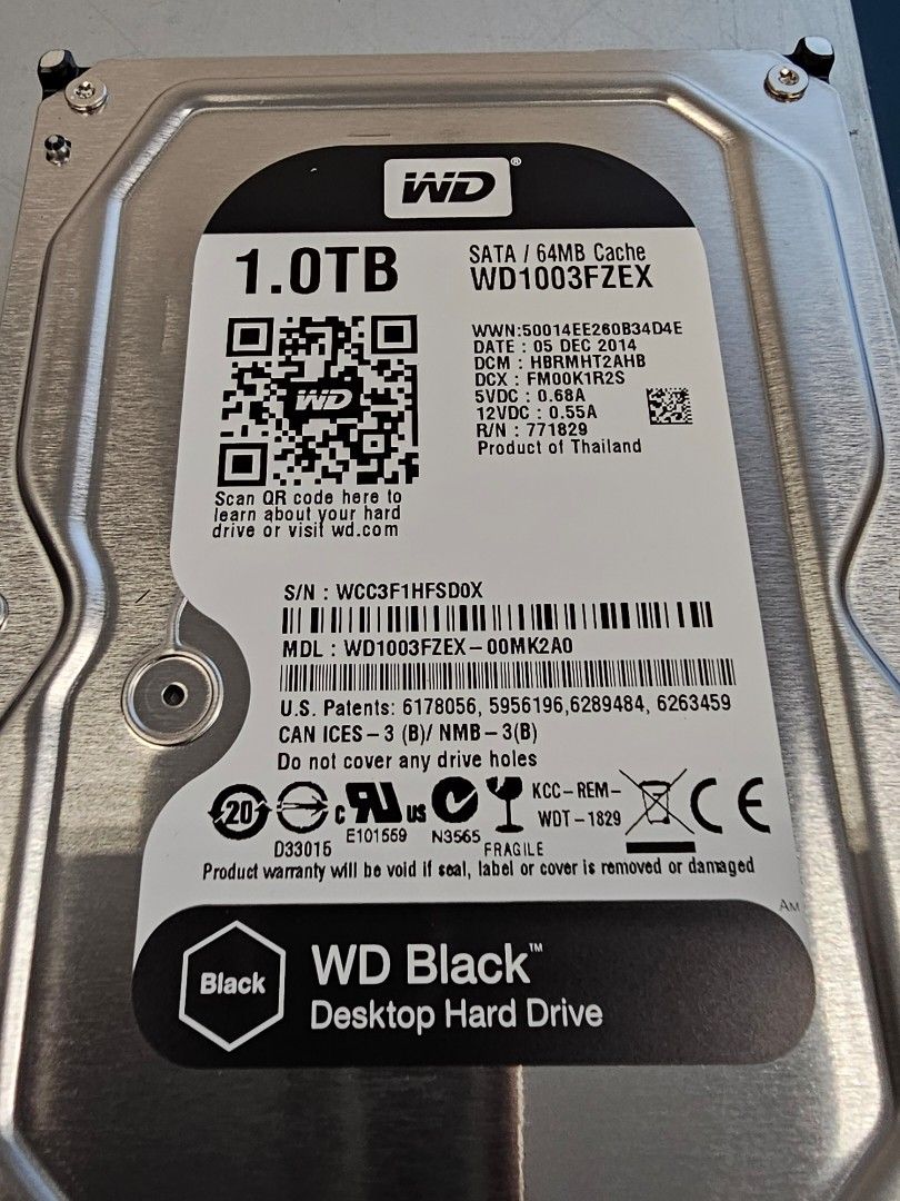 WD 250GB, 1TB and 3TB hard drive63222784961795111