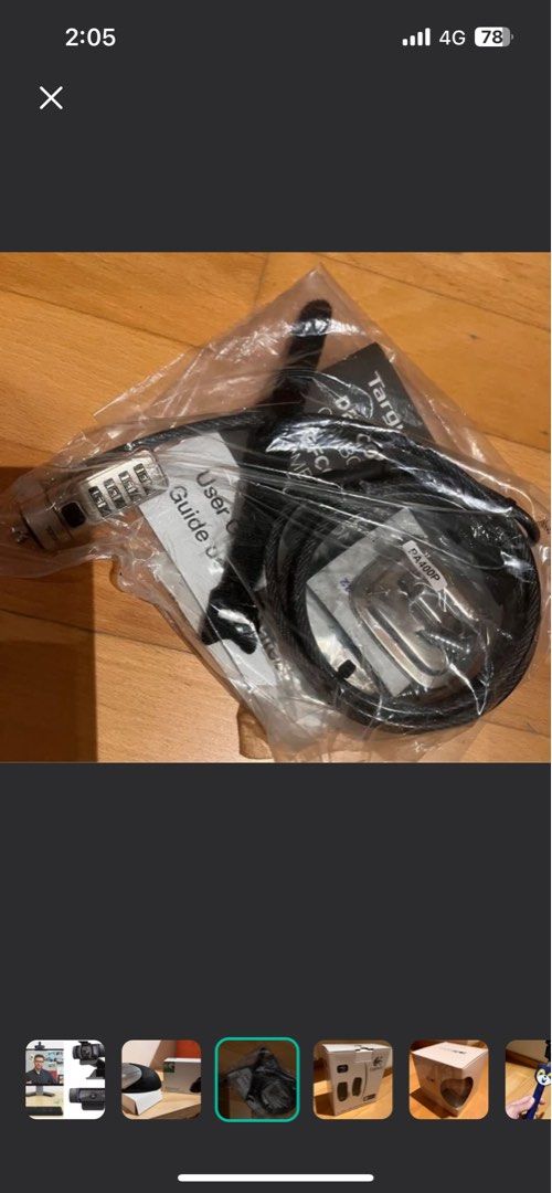 Webcam, OIMS massager, Headset, Ergo mouse (left and right hand), extensible iPhone holder, laptop tether, blackberry power adaptor63220271452417112