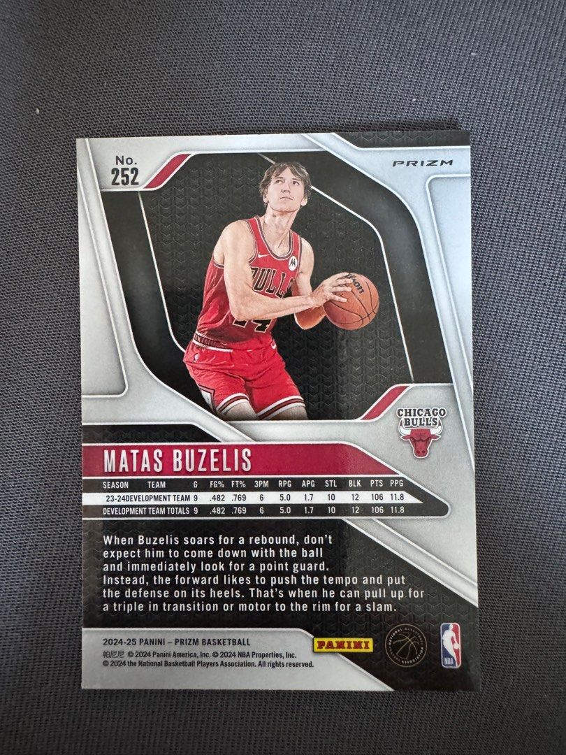 2024-25 Panini Prizm Matas Buzelis Silver Rookie Card #252 RC