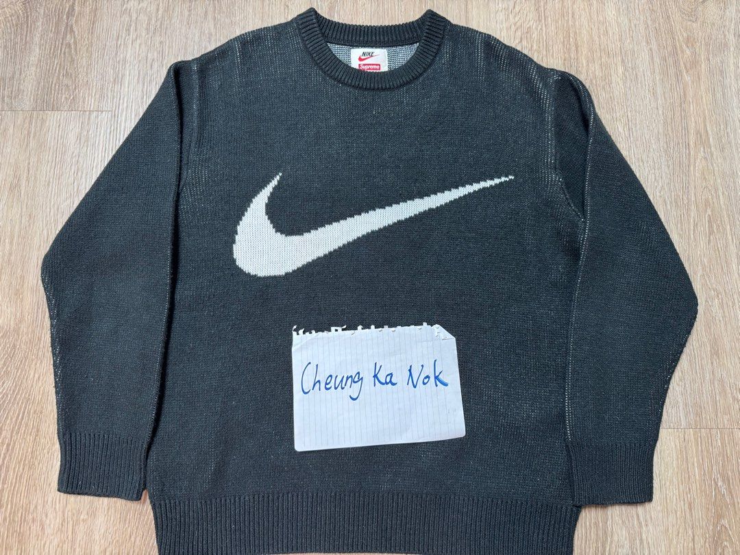 supreme nike swoosh sweater black