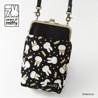 日本 Mercis Bv Miffy 70周年 黑色帆布 金屬夾扣 斜咩袋64233811940867110