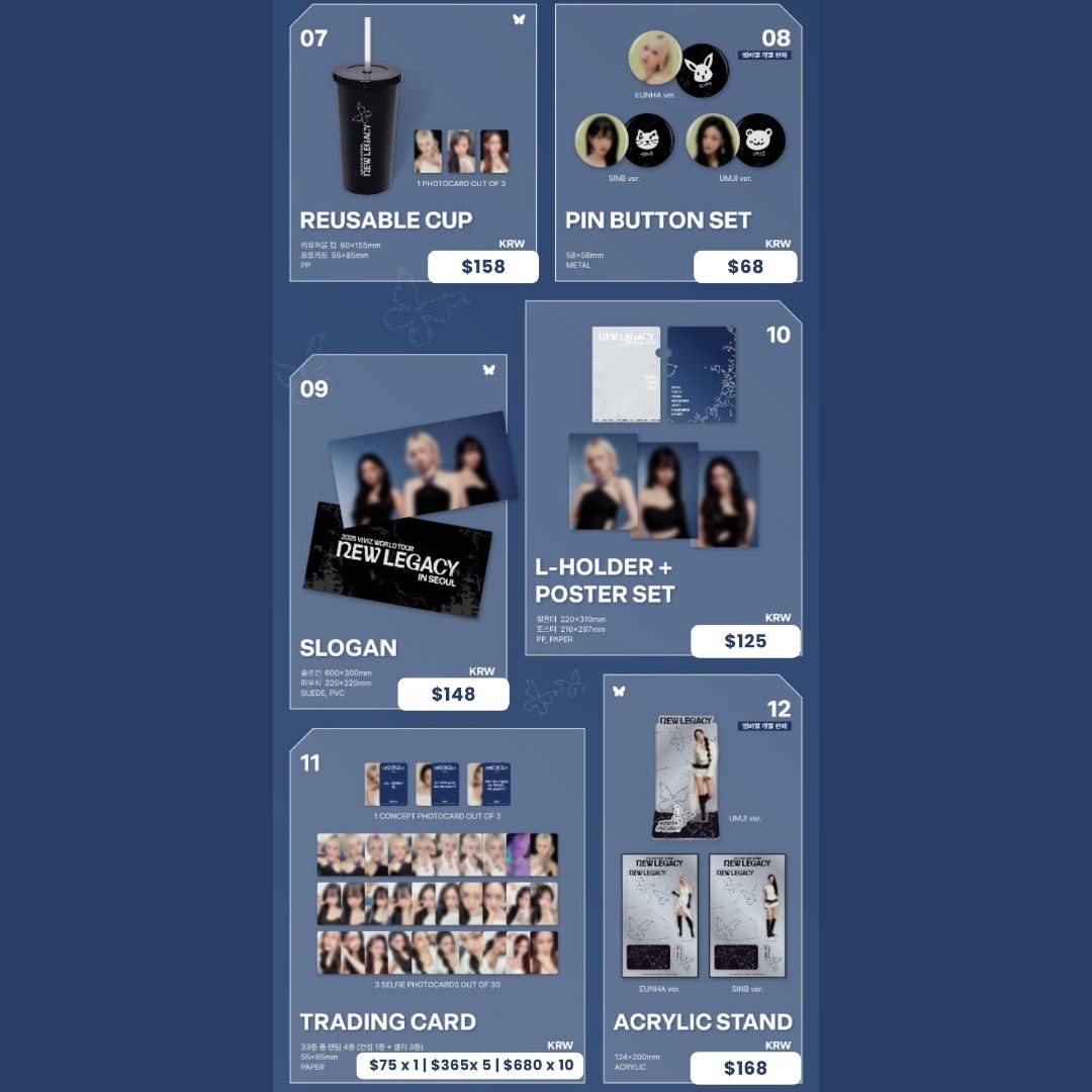 Pre-order 預訂｜韓星K-pop 〗[ 有滿額卡！] VIVIZ 2025 World Tour「 NEW LEGACY 」Official  Merch MD 演唱會韓場官方週邊官周韓國代購Eunha 銀河SinB 信飛