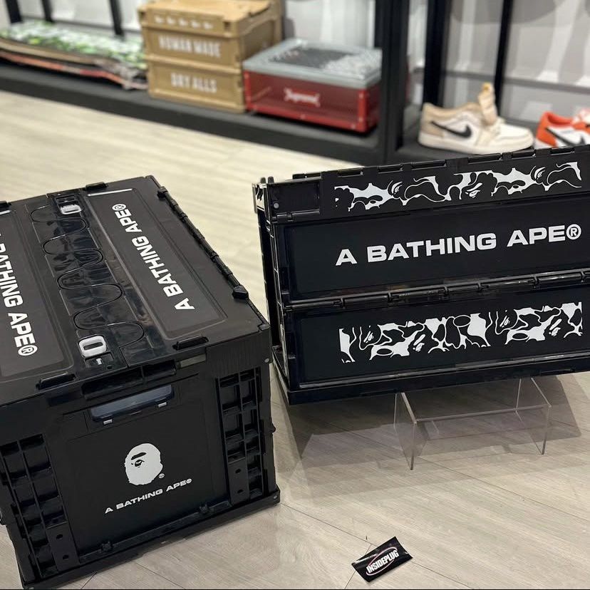 A Bathing Ape Collapsible Container 50 L Black (Category: Storage Boxes & Baskets) located in Quezon City. Submitted by inside_plug (Listing ID 1377323926, Image 1). Description: For Sale A Bathing Ape Collapsible Container 50 L Black Brandnew Dm us to purchase.