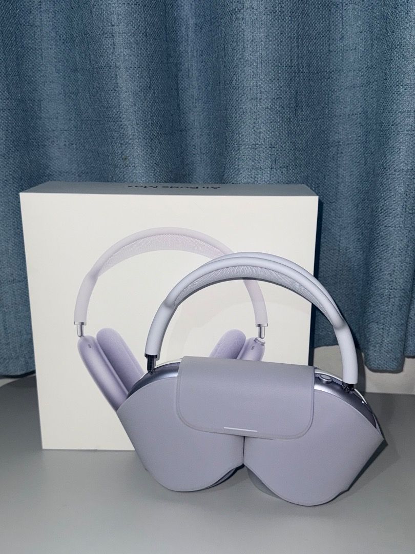 Airpods Max (Purple) (Category: Headphones & Headsets) located in Singapore. Submitted by katie.co (Listing ID 1377253647, Image 1). Description: Excellent condition Complete with box and cord With silicon protector Pick up: Bishan Mail via Singpost with tracking .