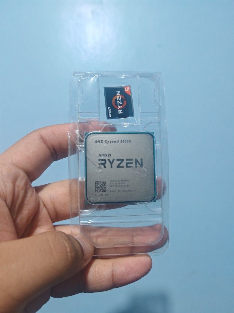 AMD Ryzen 5 3400G Processor Tray Type No Heatsink (Category: Computer Parts) located in Bugallon. Submitted by budgetmeal_thriftclub (Listing ID 1377306653, Image 1). Description: For Sale AMD Ryzen 5 3400G Processor AMD Ryzen 5 3400G With Radeon Graphics Class: Desktop Socket: AM4 Default TDP: 65 W Clockspeed: 3.7 GHz Turbo Speed: 4.2 GHz Cores: 4 Threads: 8 System Memory Type: DDR4 PCI Express® Version: PCle 3.0 System Memory Specification: Up 