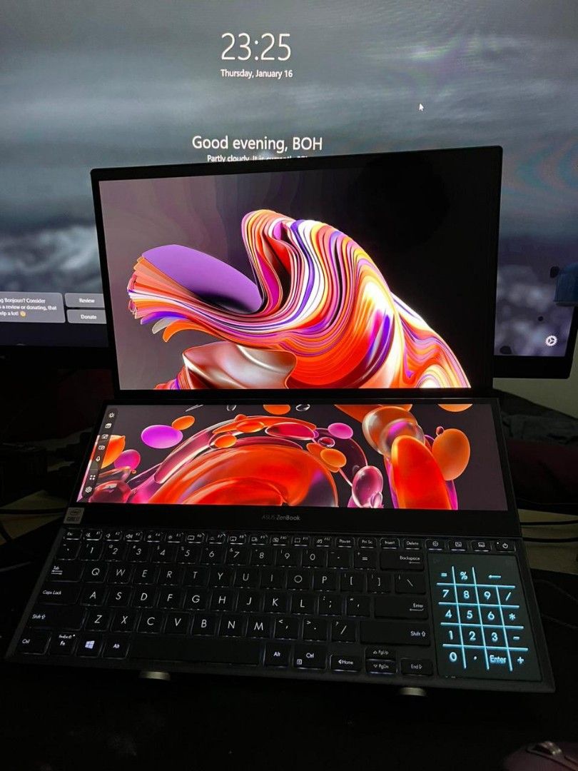 Harga beli 40jt, RTX 3070 Asus Zenbook Duo Pro UX582LR RTX 3070 Gaming,  Rendering, Editing