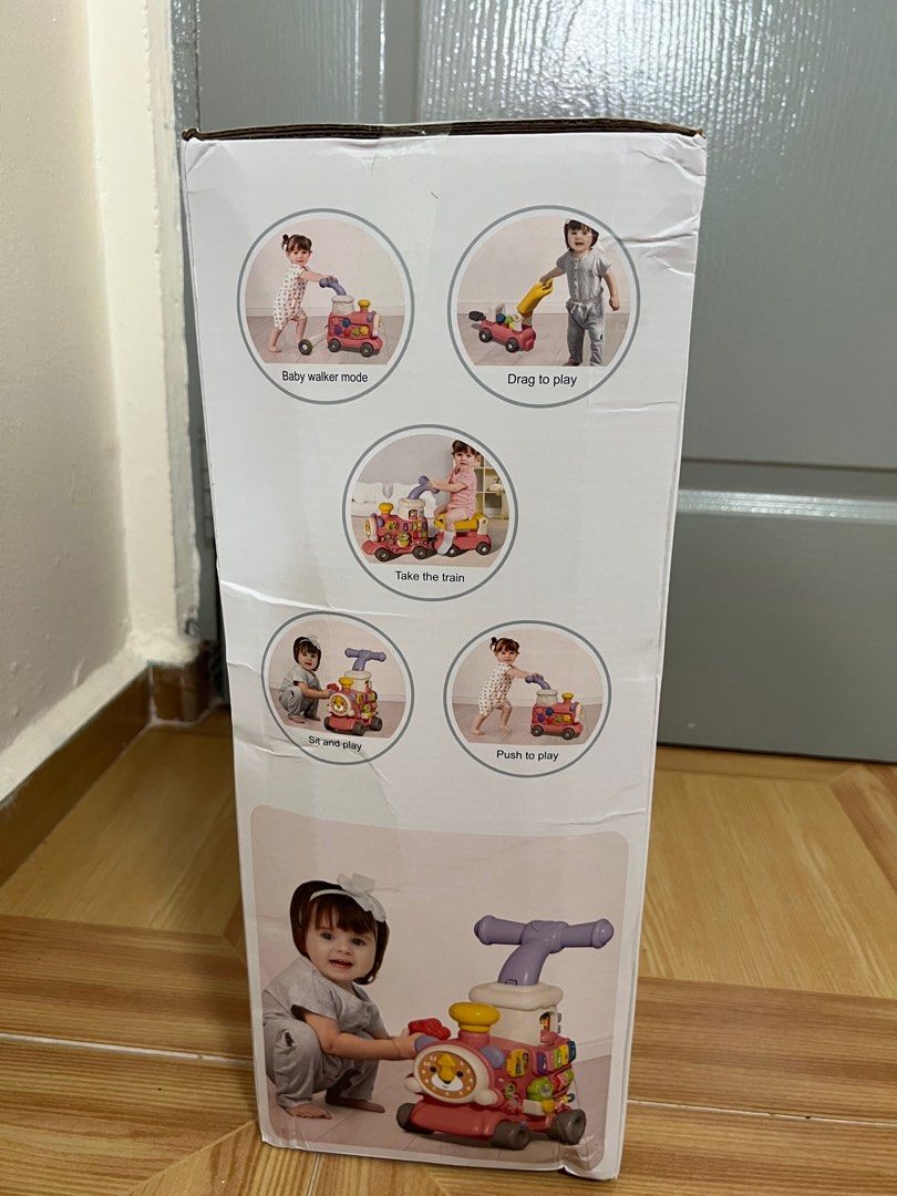 Bibi-irn 5-in-1 Multifunctional Baby Walker Train (Category: Infant Playtime) located in Singapore. Submitted by imayday32 (Listing ID 1377346494, Image 3). Description: - Multifunctional 5-in-1 baby walker train - Functions as a walker, ride-on toy, and learning toy - Features color piano keys - Includes a storybook - Interactive windows - Suitable for babies aged 0+ months - Dimensions: 70cm x 40cm x 20cm Meet up or arrange your own delivery .