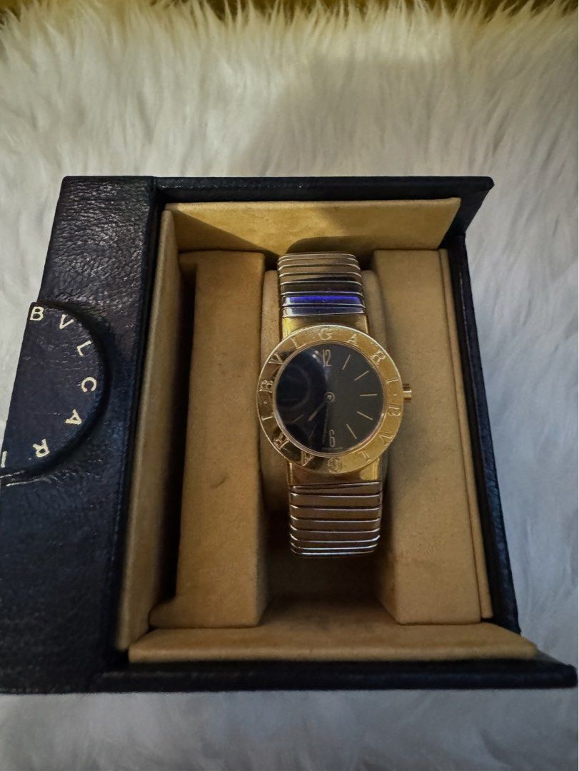 BVLGARI TUBOGAS (Category: Luxury Watches) located in Quezon City. Submitted by mjpproperty (Listing ID 1377224808, Image 1). Description: Authentic Bvlgari Watch 2Tone, 18k solid Gold & Steel Model 26 2T With Authentic Bvlgari box See comparison pic between Rolex 26mm and Bvlgari Tubogas 26mm Plus sf .