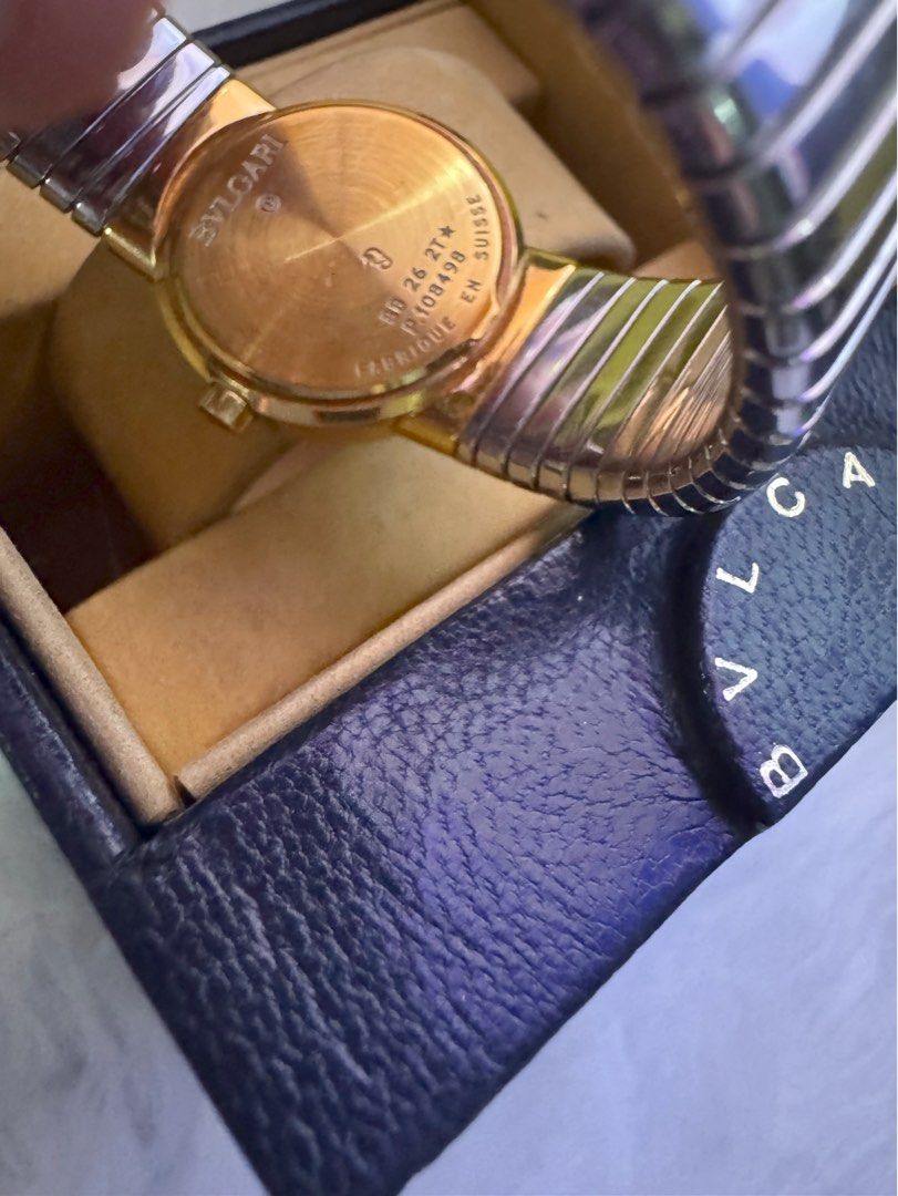 BVLGARI TUBOGAS (Category: Luxury Watches) located in Quezon City. Submitted by mjpproperty (Listing ID 1377224808, Image 2). Description: Authentic Bvlgari Watch 2Tone, 18k solid Gold & Steel Model 26 2T With Authentic Bvlgari box See comparison pic between Rolex 26mm and Bvlgari Tubogas 26mm Plus sf .