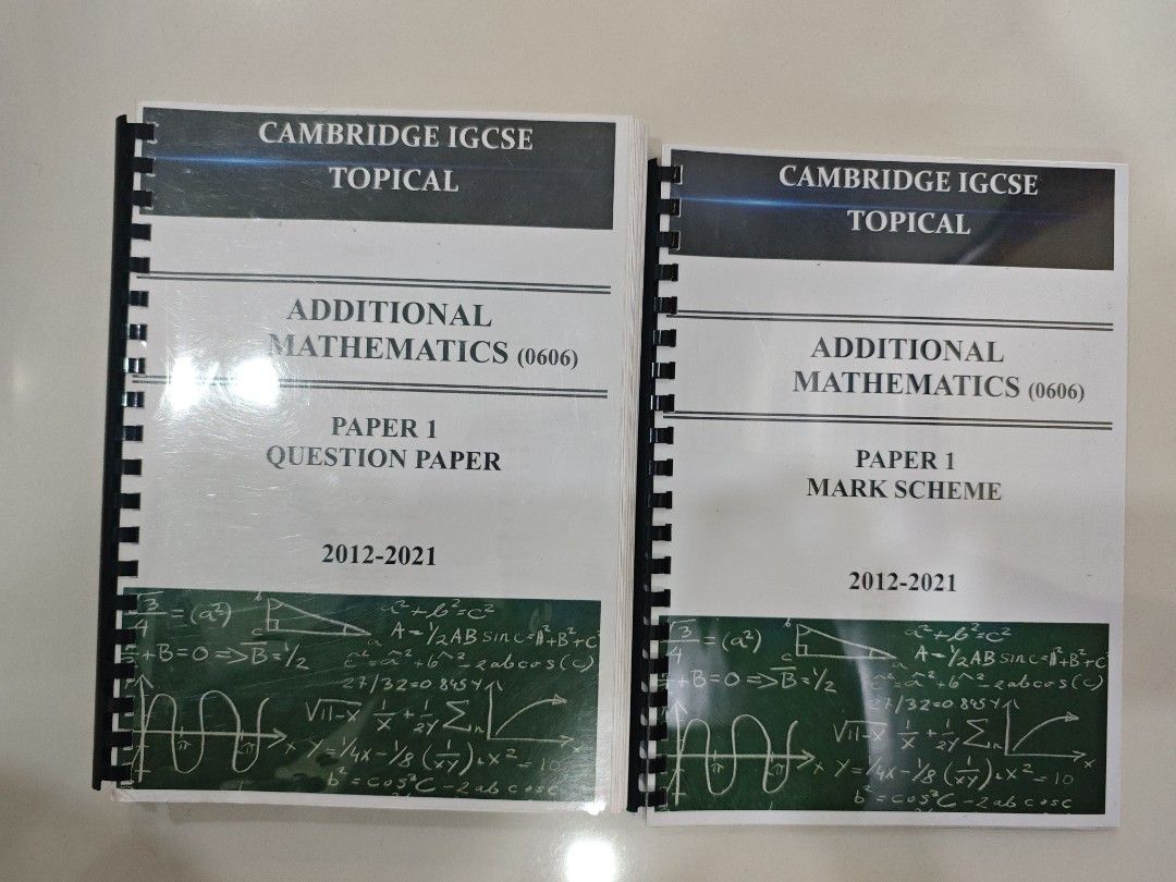 Cambridge IGCSE Topical ADDITIONAL MATHEMATICS(0606) Past Year Papers ...