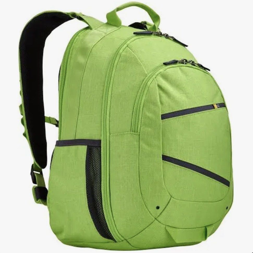 Case Logic Backpack - Green (Category: Backpacks) located in Singapore. Submitted by snap__sell (Listing ID 1377246725, Image 1). Description: Rtp $50 Stylish Case Logic backpack in a vibrant green color. Features multiple compartments for storage, including a side mesh pocket. The padded shoulder straps ensure comfortable carrying. Perfect for school, work, or travel. Zippers are in good condition..