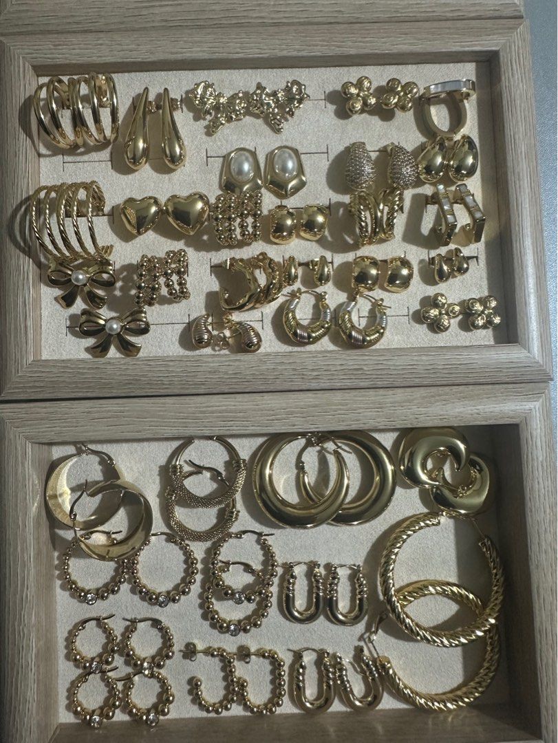 Chunky gold/silver earrings (Category: Earrings) located in Makati City. Submitted by Musthevs (Listing ID 1377322073, Image 2). Description: 🌸Price range 350-800.