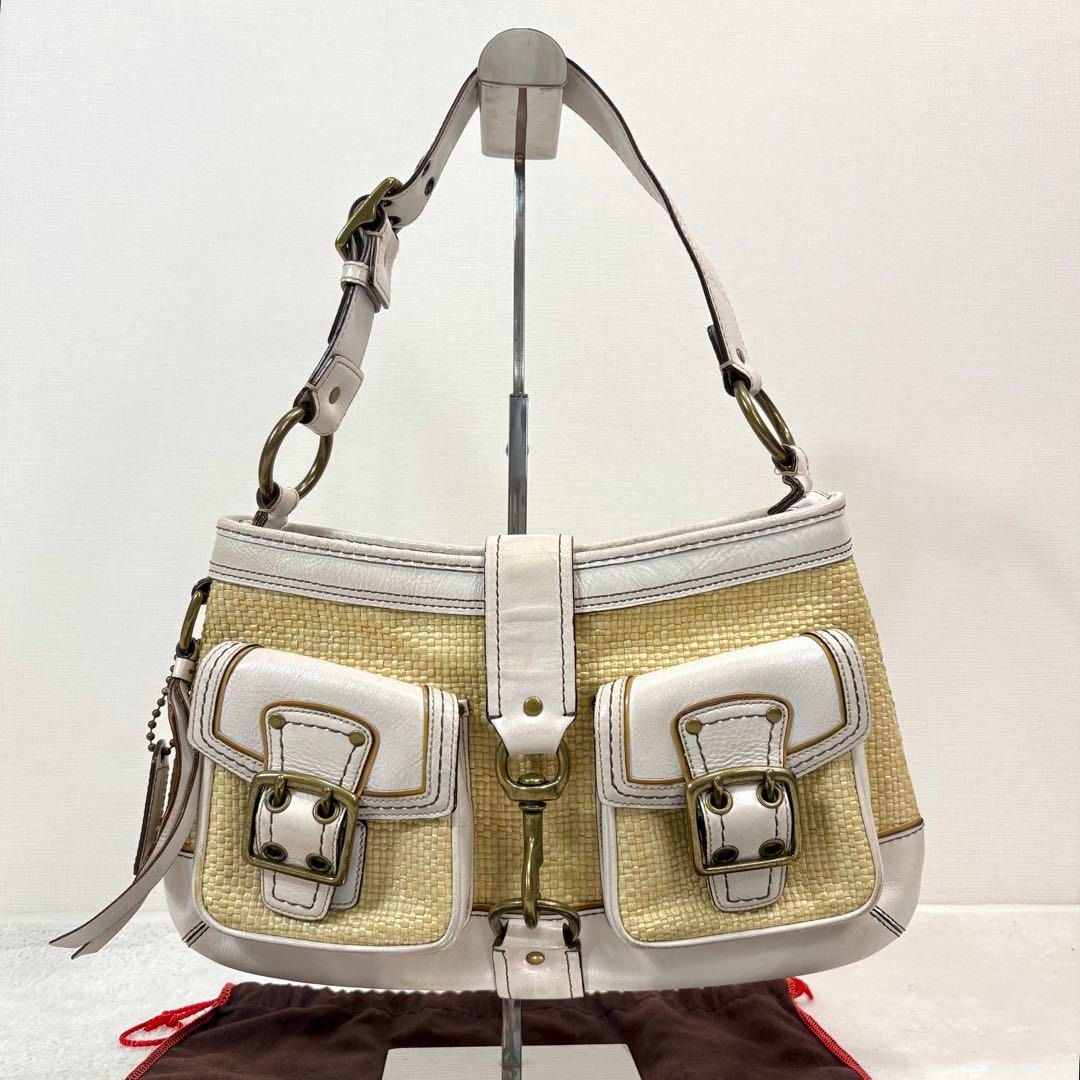 Coach Legacy Flap Raffia Leather Bag 051, Luxury, Bags & Wallets on ...