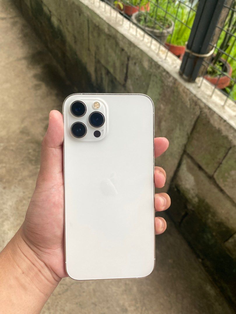 Forsale iPhone 12 pro max 256gb silver white (Category: iPhone 12 Series) located in Bulacan. Submitted by icegemdy_ (Listing ID 1377307257, Image 1). Description: Forsale iPhone 12 pro max 256 gb Silver white -Australia variant 🇦🇺 -All working ✅ -Factory Unlock Anysim 5g will do ✅ -NTC Approved ✅ -89 BH Matagal malobat ✅ -Truetone ✅ -Face Id ✅ -Unli Reset ✅ -Check to sawa ✅ -Smooth 100% ✅ -Tempered Installed ✅ History of repaired: Battery genu