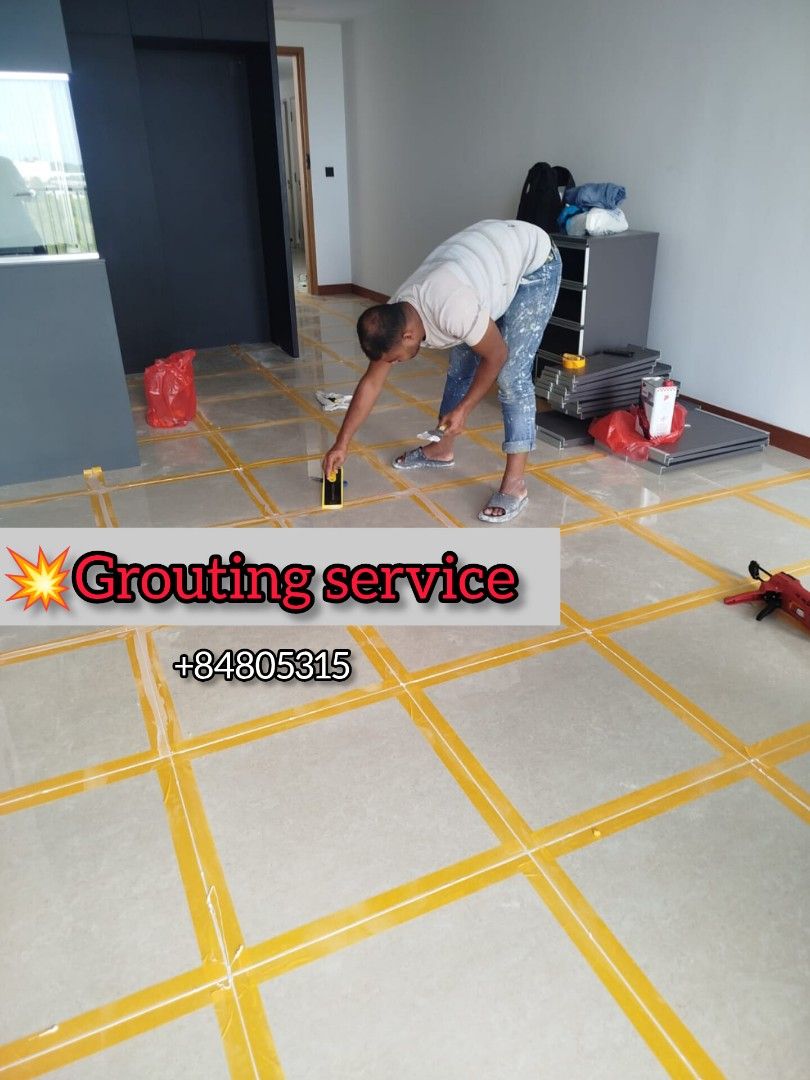 Grouting service #Livingroom grouting #bedroom grouting #kitchen floor ...
