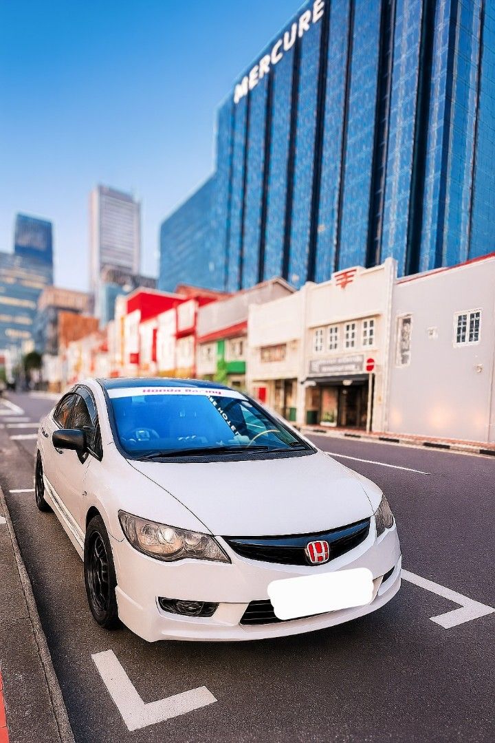 Honda Civic 1.8 VTi-S (A) (Category: Used Cars) located in Singapore. Submitted by vrjuz (Listing ID 1372905228, Image 1). Description: Rare Honda Civic 1.8A (Auto) - white body + with black top, Honda racing sunshield *open to slight nego ✅ COE till May 2026, COE renewable type ✅ Certified exhaust modification, Drift racing exhaust with cert ✅ Well maintained, regularly serviced by owner at reputable workshop. ✅ Clean interior, used as personal 