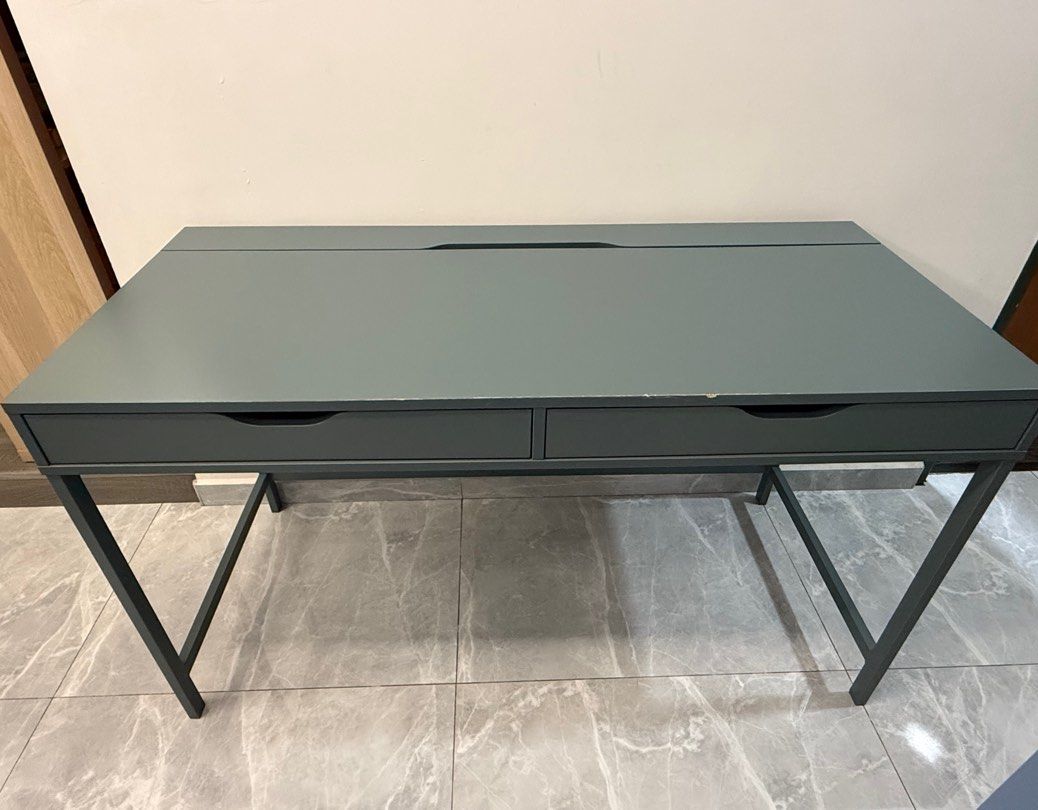 Table IKEA Alex Desk Gray-turquoise 132x58 cm, Furniture & Home