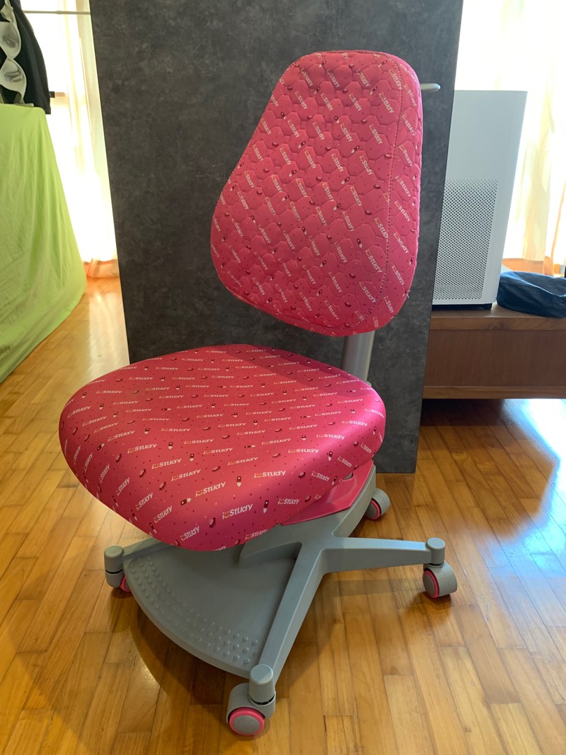iStudy Ergonomic Study Chair - Pink, Furniture & Home Living, Furniture ...