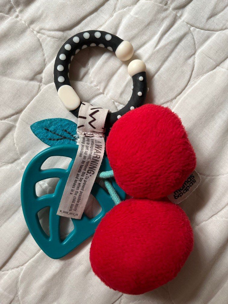 Mamas & Papas teether cherry fruit hanging toy (Category: Soothers & Pacifiers) located in Batangas. Submitted by lovedbybien (Listing ID 1377204872, Image 2). Description: .