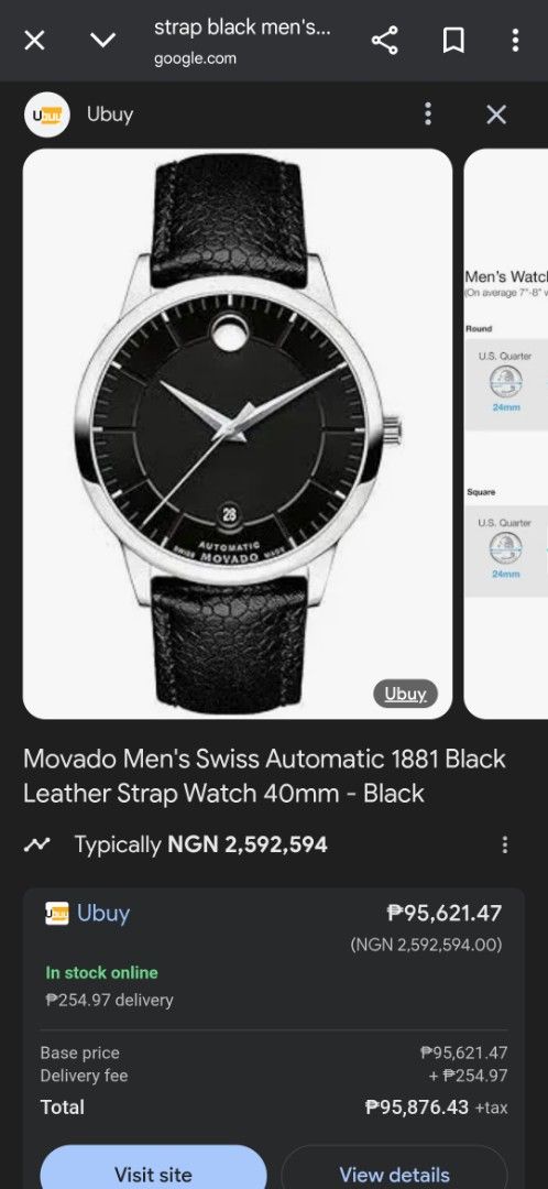 Movado Automatic Watch (Category: Luxury Watches) located in Quezon City. Submitted by bernardzionchonggo (Listing ID 1377313318, Image 1). Description: walang box, new leather strap.