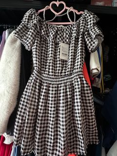 OU.歐點黑白格子連衣裙 全新帶吊牌 S64242126384513110