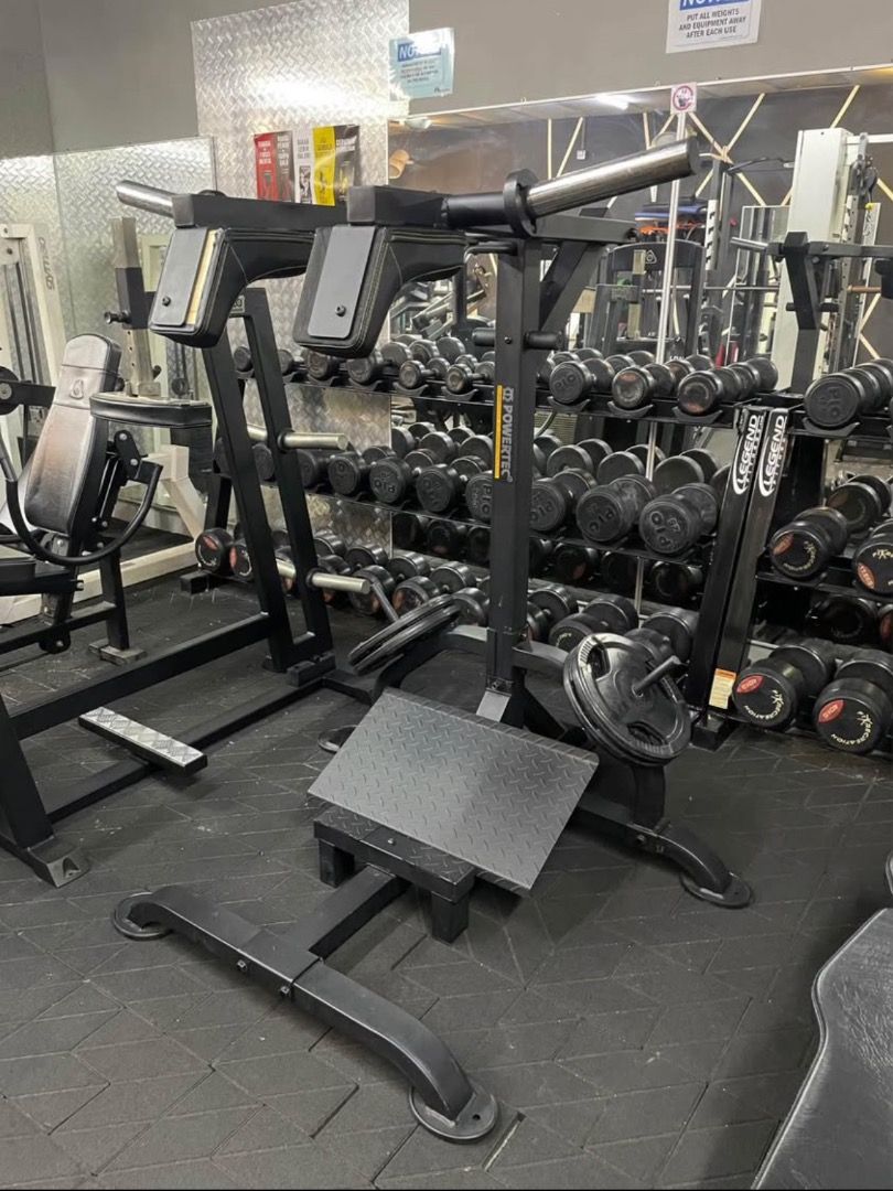 Powertec leverage squat gym lunges calf raise standing single leg quad ...