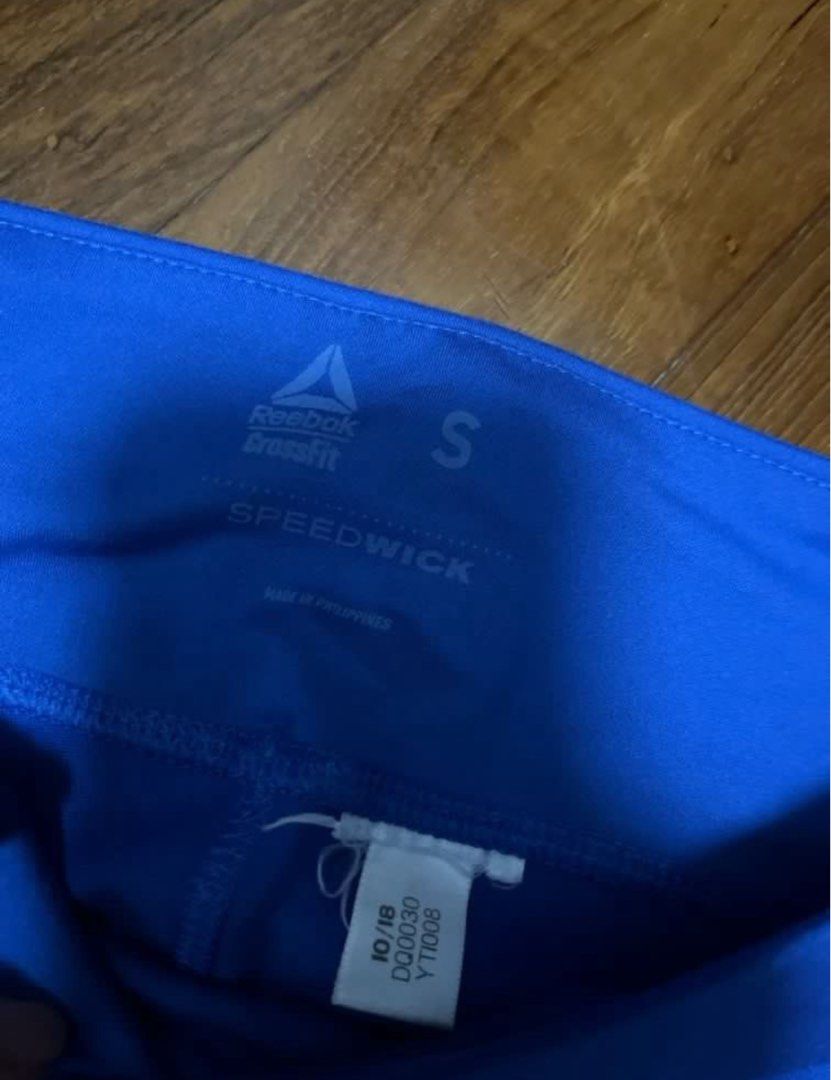 Reebok CrossFit pants - gym yoga running (Category: Activewear) located in Singapore. Submitted by helloleexx (Listing ID 1377240122, Image 2). Description: Blue Reebok CrossFit Speedwick leggings. Features a unique design with a gradient pattern at the bottom. Reebook CrossFit Yoga Pants.