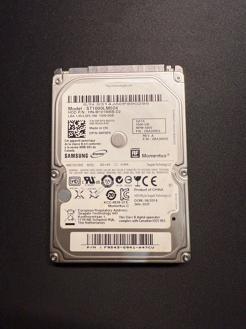 SAMSUNG 1TB HDD SATA 2.5” (Category: Computer Parts) located in Manila. Submitted by renznicocalay23 (Listing ID 1377357050, Image 3). Description: Brand : SAMSUNG Capacity : 1TB Form Factor : 2.5 inch Disk Interface : SATA Clean format, ready to use! Negotiable price, PM me! 😄.
