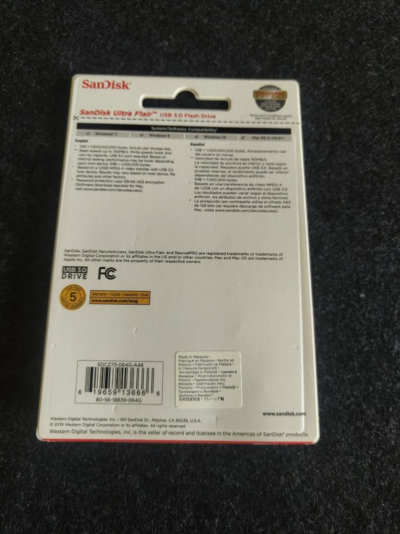 64GB SanDisk Ultra Flair 64GB USB 3.0 Flash Drive/thumbdrive63220752375042111