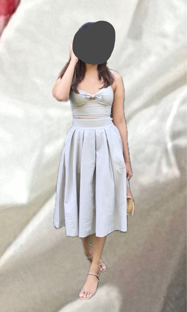 Stripes top and skirt set (Category: Sets or Coordinates) located in Mandaue City. Submitted by cebugoods (Listing ID 1377348502, Image 1). Description: Only worn once!! I super loved this but forced it on me. Its really too small :( actually good quality! Dm for more pics !.