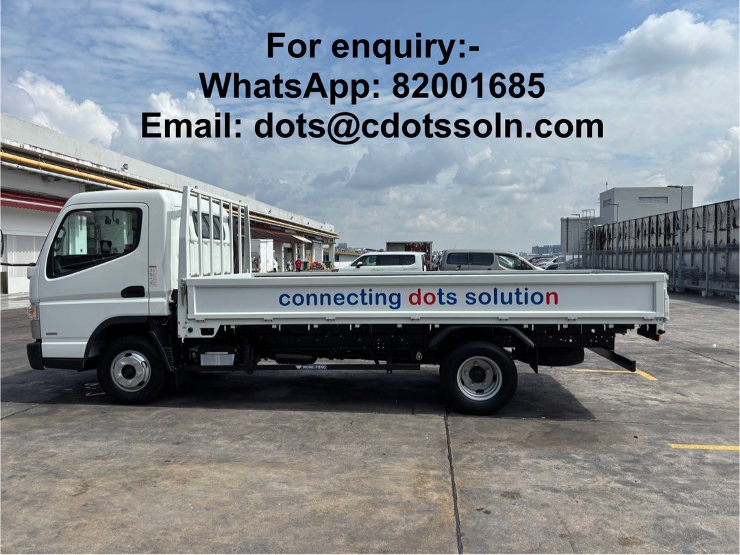 Transportation & Delivery (Category: Commercial Vehicles for Rent) located in Singapore. Submitted by connectingdotssolution (Listing ID 1377215469, Image 1). Description: 🚛 Reliable 14ft Lorry Rental with Driver – Fast, Safe, and Affordable! Need to move, deliver or collect goods? We’ve got you covered. 🔧 Our Services Include: ✅ 14ft Lorry ✅ Professional Driver Provided ✅ Point-to-Point Delivery ✅ Same-Day or Scheduled Bookings 📦 Perfect for: