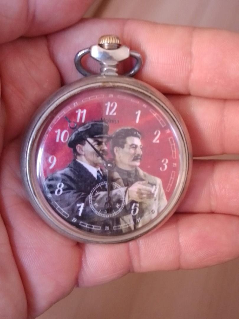 Vladimir Lenin and Joseph Stalin Post WW2 Pocket Watch (Category: Men's Watches) located in Paranaque City. Submitted by donjuan_thegreat (Listing ID 1377349708, Image 3). Description: Item in very good vintage condition Released in the 1950-1960s Brand: Molnija Diameter 5 cm Rare and hard to find watch For pick-up at UPS 5 Parañaque or can ship at buyer´s expense #Stalin #Lenin #Communist #Antique #Vintage #Dapper #Pocketwatch #Comrade.