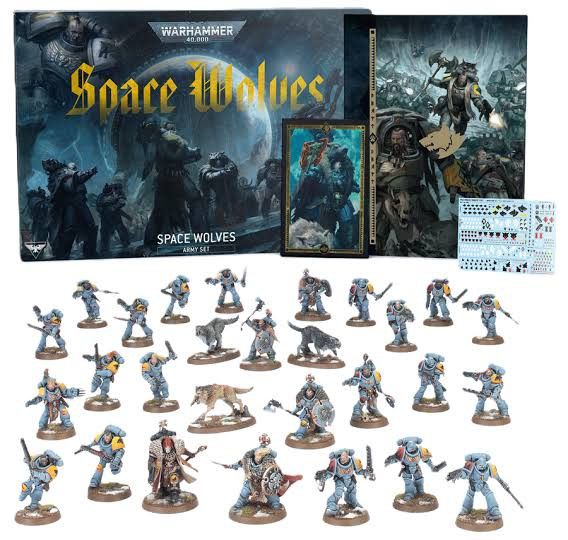 Warhammer 40k Space Wolves Limited Edition Battleforce (Category: Storybooks) located in Makati City. Submitted by carlooshima (Listing ID 1377090838, Image 1). Description: Php 9000 per box set, brand new sealed, original. Complete with minis, datacards and codex. 6 box sets available..