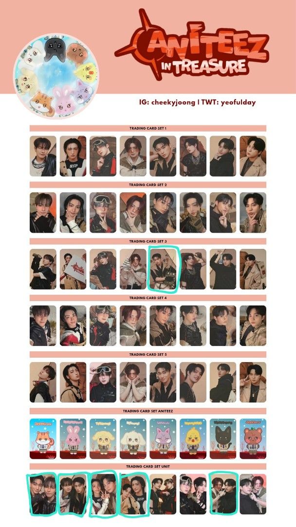 ATEEZ -  ANITEEZ IN TREASURE トレカ　セット ATEEZ ANITEEZ In Treasure POP UP Official MD Trading