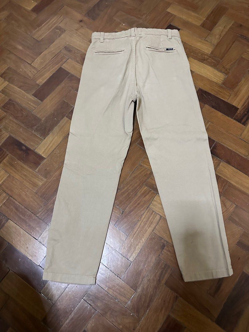 Zara Khaki Pants for Boys (Category: Babies & Kids Fashion) located in Binan City. Submitted by kayeym (Listing ID 1377372013, Image 2). Description: Barely used, 9.5/10 condition No flaws, no stains With waist adjustable Size 8yrs old DIMENSION: Waist - 12.5 inches Length - 30 inches.