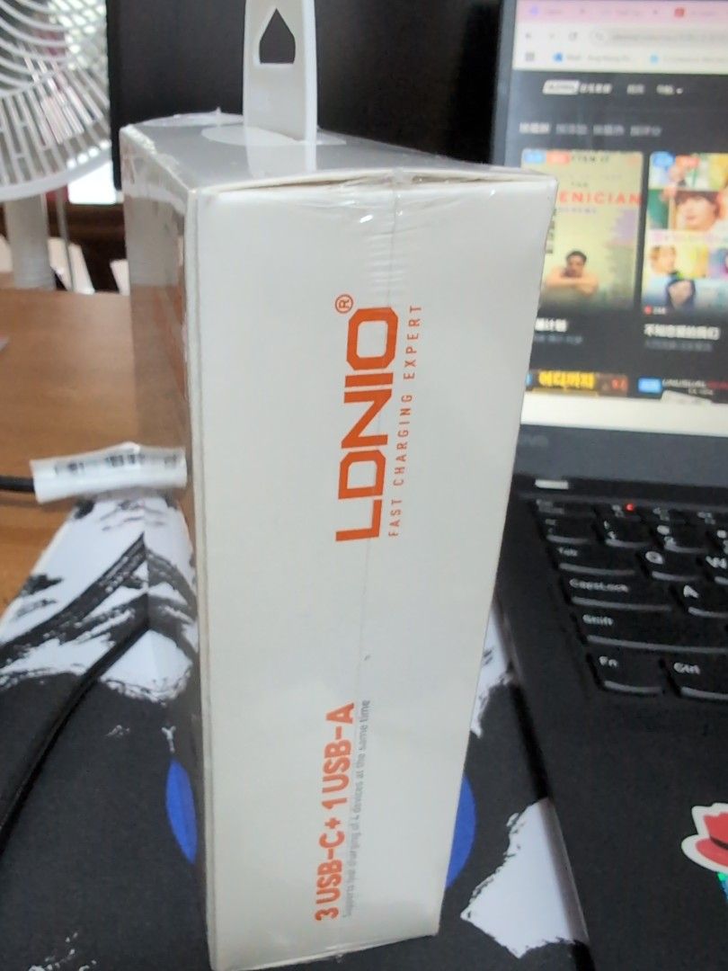 100W GAN Super Fast Charger Q408 Original LDNIO 3 USB C + 1 USB A (Laptop or Phones) (Category: Power Banks & Chargers) located in Singapore. Submitted by stampylong99 (Listing ID 1377405053, Image 3). Description: Sealed and brand new with multiple Plugs for Interchangeable. Features: This charger utilizes Gallium Nitride (GaN) technology for improved efficiency and a compact size. It offers a total output of 100W and features multiple ports: th