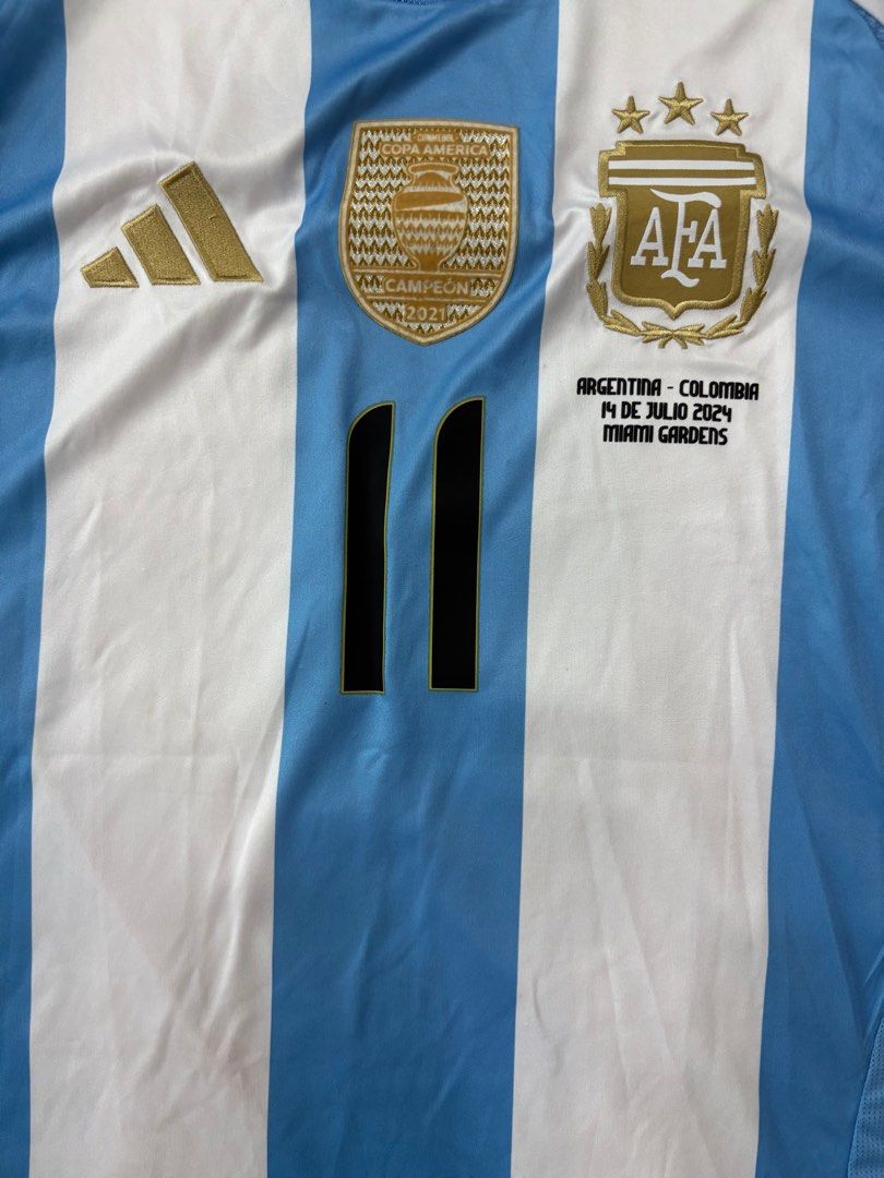 #11 DI MARIA vintage retro Argentina 2024 Copa America final adidas football kit home jersey (Category: Tshirts & Polo Shirts) located in Singapore. Submitted by jersey.revival.sg (Listing ID 1377501884, Image 3). Description: .
