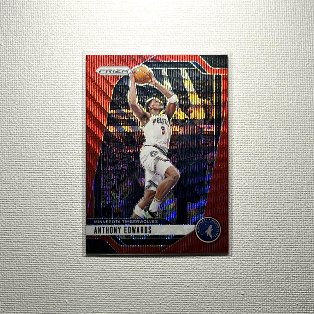 Anthony Edwards 2024-25 Prizm Red Wave (Category: Raw Singles) located in Marikina City. Submitted by rvp___ (Listing ID 1377400610, Image 1). Description: All raw cards are considered near mint to mint Toploader included Payment via gcash SF care of buyer.