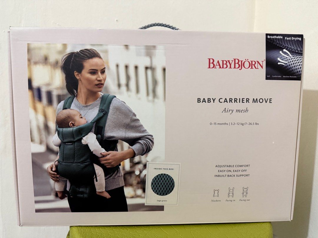 BabyBjorn Baby Carrier Move (Category: Carriers & Slings) located in Singapore. Submitted by kaibasayshi (Listing ID 1377508033, Image 1). Description: We tried on once and find that our breastfed baby out grew it. This is for 0-15 months, 3.2-12 kg baby..