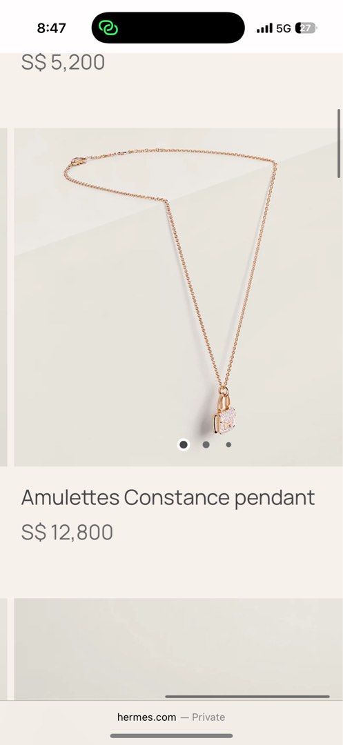 BNIB Hermes Amulettes Constance Pendant Necklace, Luxury