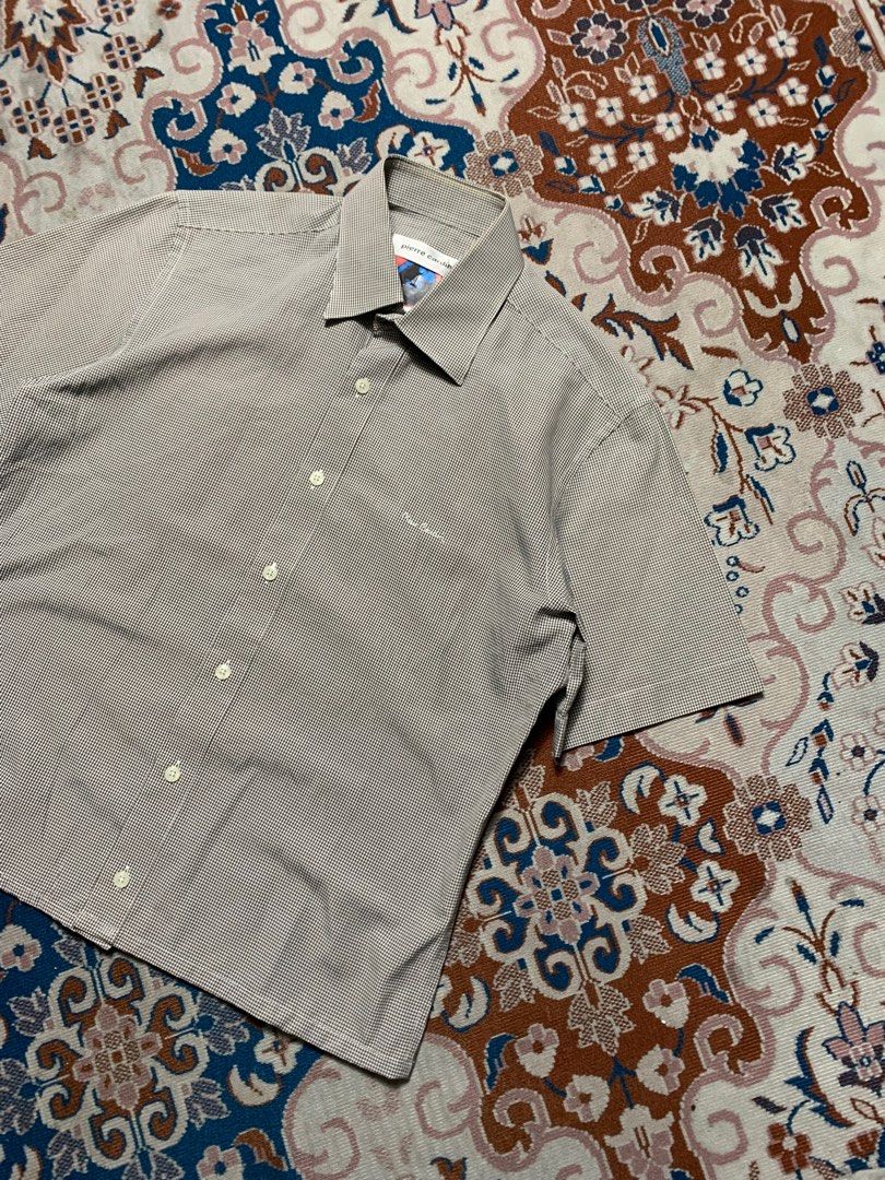 BOXY SHIRT PIERRE CARDIN SECOND ORIGINAL, Fesyen Pria, Pakaian