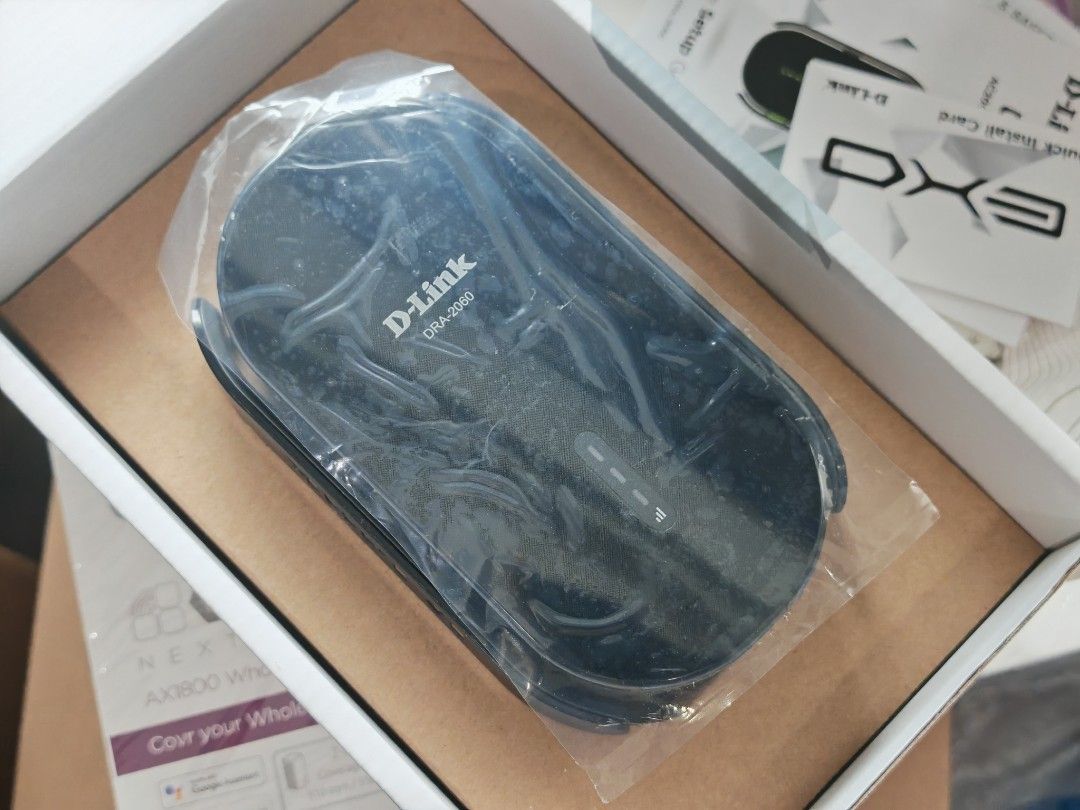 D-Link EXO DRA-2060 AC2000 Mesh Range Extender (Category: Networking) located in Singapore. Submitted by ctdiary (Listing ID 1377481927, Image 2). Description: - Like new D-Link EXO AC2000 Mesh Range Extender - AC2000 speeds for fast Wi-Fi - Wi-Fi mesh for seamless coverage - Gigabit port for wired devices - Signal strength indicator for optimal placement - Comes with original packaging and all accessories - Perfect for extending your Wi-Fi range