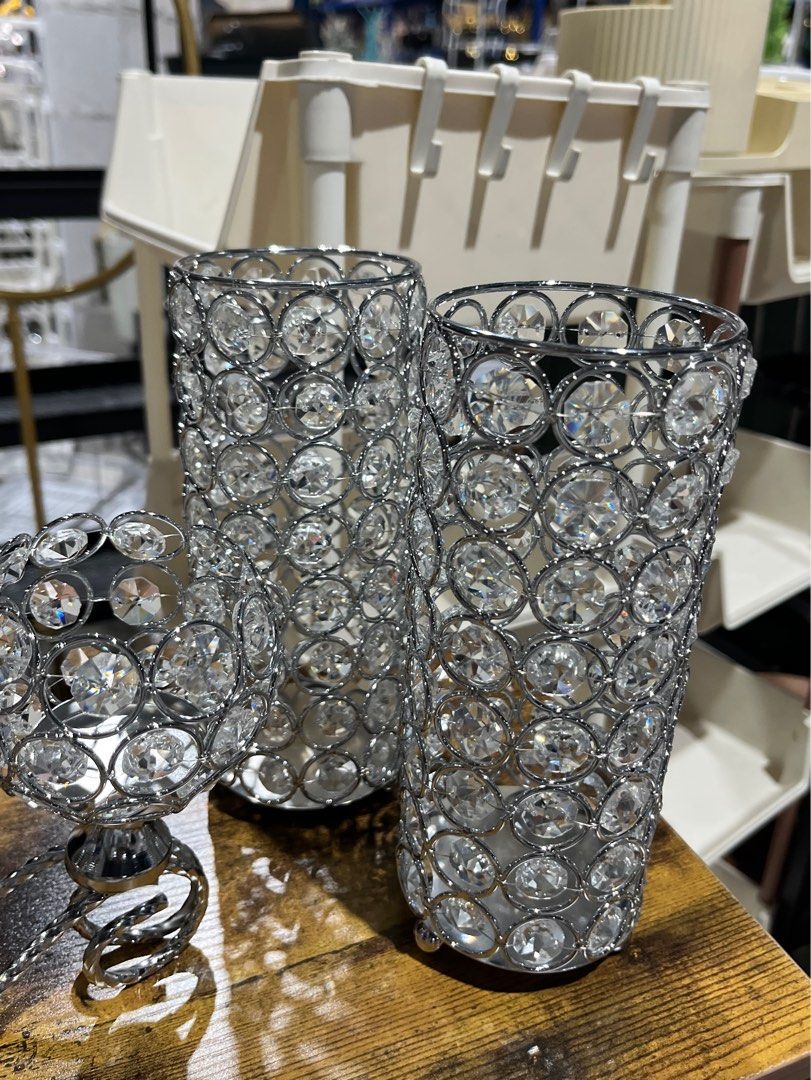 Elegant Crystal Home Decor Candle Holder Set (Category: Other Home Decor) located in Antipolo. Submitted by jvcnkl (Listing ID 1377514735, Image 3). Description: Brand New and Imported Set of 3 Crystal Candle Holder Home Decor .