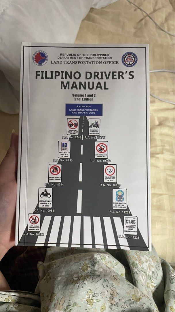 Filipino Driver's Manual - Volume 1 and 2, 2nd Edition (Category: Textbooks) located in Manila. Submitted by bymimo (Listing ID 1377410021, Image 1). Description: RFS: Decluttering MOP: Gcash, or bank transfer (BDO, BPI) Shipping: Can only lalamove, Grab Express, Angkas Padala or LBC. Or meet up around Taft area. (Delivery fee to be shouldered by buyer) NOTE: There's 3 pages where I highlighted some stuff, but it's still good as new. Can nego. .