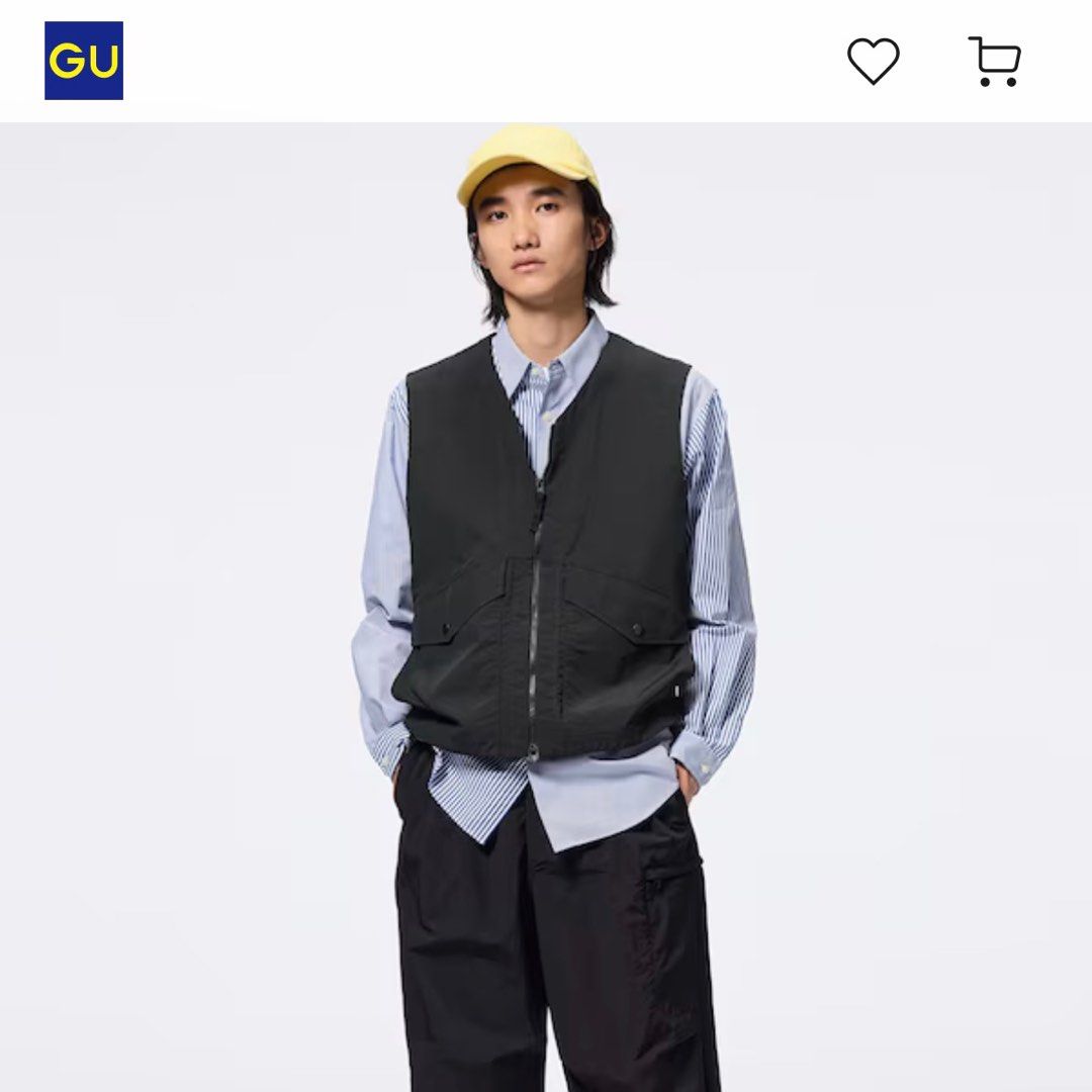 GU - Black Utility Vest Top Layer (Category: Vests) located in San Juan City. Submitted by 1104basics (Listing ID 1377444013, Image 3). Description: Brand new with tag Size Medium on tag Working Zipper Measurements posted pls check Original GU bought in JAPAN.