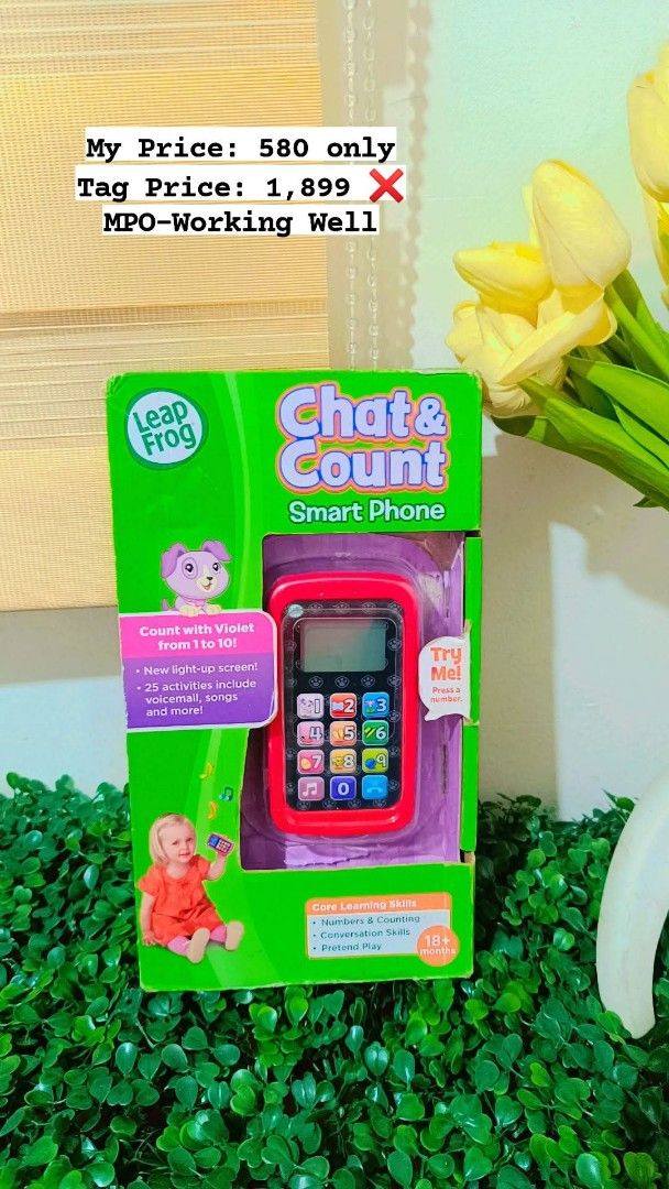 Leapfrog Chat and Count Smart Phone (Category: Educational & Learning Toys) located in Quezon City. Submitted by mhoniqvela04 (Listing ID 1377530127, Image 1). Description: Orig New-Mall pullout Complete Set Working Well Actual pic posted.