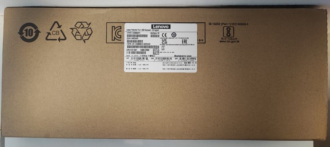 Lenovo Preferred Pro II USB Keyboard - US English- Brand New in Box (Category: Computer Keyboard) located in Singapore. Submitted by gjr2810 (Listing ID 1377402042, Image 1). Description: - Brand new - Still sealed in original packaging - Box in excellent condition -Once sold, not refundable .