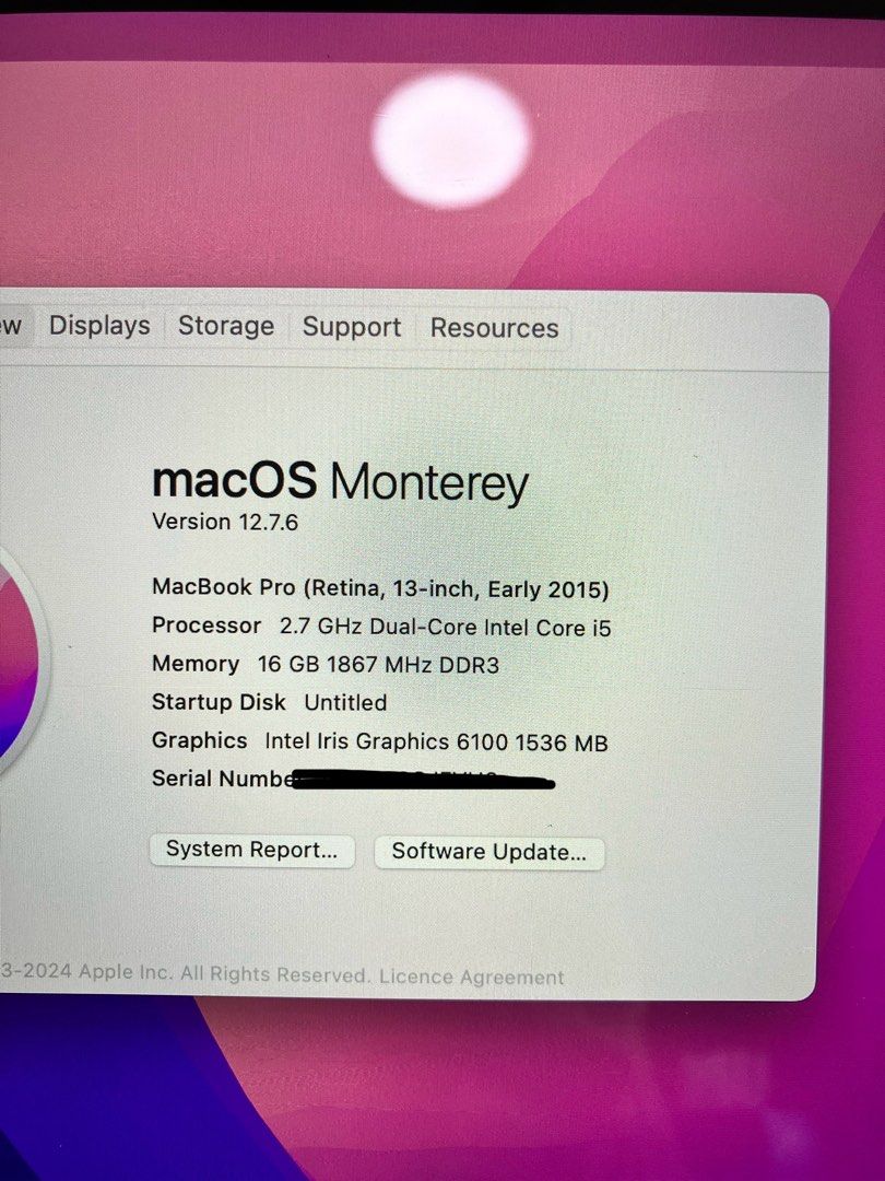 MacBook Pro A1502 (Category: Laptops & Notebooks) located in Singapore. Submitted by jiajun1315 (Listing ID 1377461938, Image 2). Description: all parts are working good .