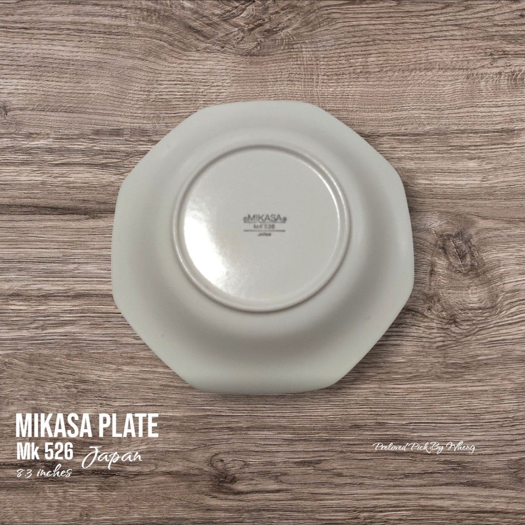MIKASA Dinner 8"Plates - Set of 3 (Category: Dinnerware & Cutlery) located in Bocaue. Submitted by mommywins (Listing ID 1377473280, Image 3). Description: 🍽 Preloved Mikasa MK526 Dinner Plates ✅ set of 3 ✅ 8 inches ✅ Slightly used – mostly for display and content 📸 Ginamit lang sa food photography, tea party, at tablescape ✅ Oven, microwave & dishwasher safe ✅ Made in Japan 🇯🇵 Elegant and durable – maayos pa ang condition, perfect for everyd